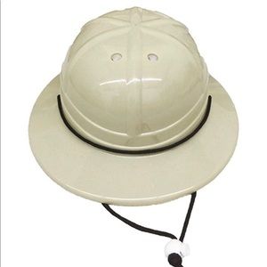 Hard plastic safari hat and vest for kids.